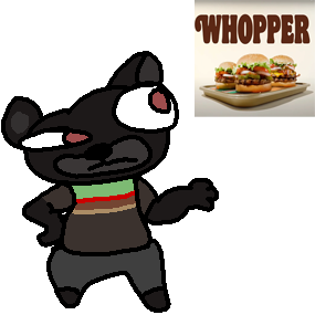 one of my cool bear oc's with a burger